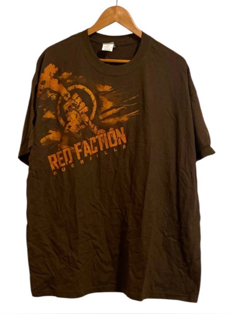 Red Faction Guerrilla T-Shirt 2XL Brown Graphic Tee Preshrunk 100% Cotton